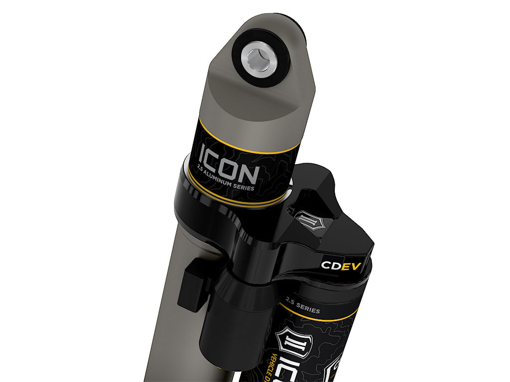 ICON 2020-2026 Chevrolet Silverado/GMC Sierra 2500/3500 HD, 0-1.5” Lift, Rear, V.S. 2.5 Aluminum Series Shock Absorbers, Piggyback Reservoir w/ CDEV, Pair
