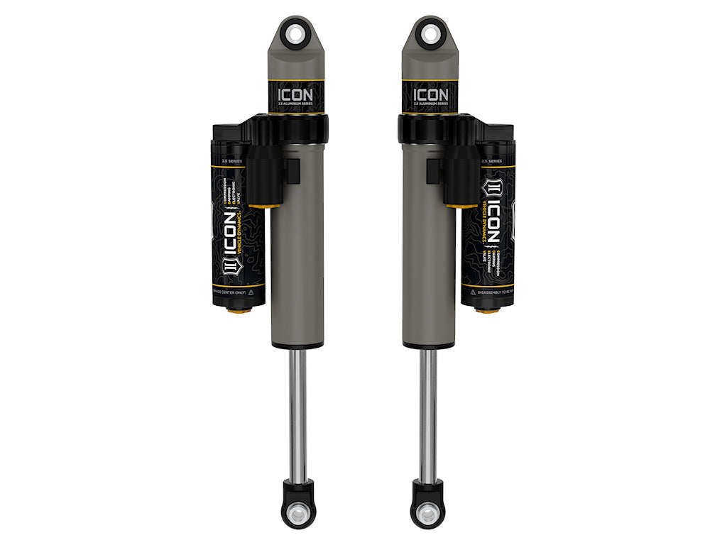 ICON 2020-2026 Chevrolet Silverado/GMC Sierra 2500/3500 HD, 0-1.5” Lift, Rear, V.S. 2.5 Aluminum Series Shock Absorbers, Piggyback Reservoir w/ CDEV, Pair