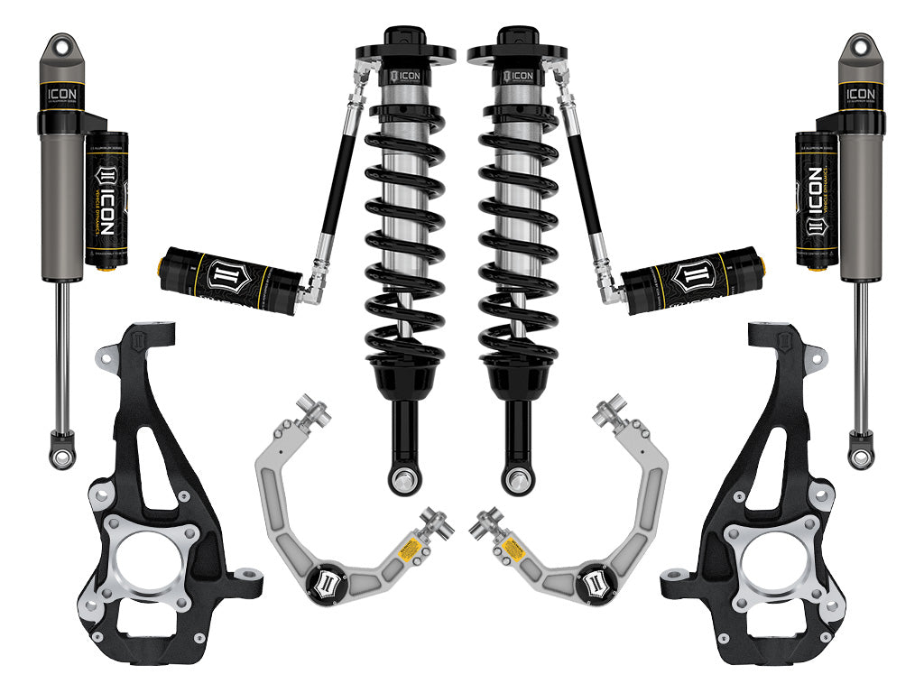 ICON 2021-2025 Ford F-150 4WD, 3.5-4.5" Lift, Stage 3 Suspension System, Billet