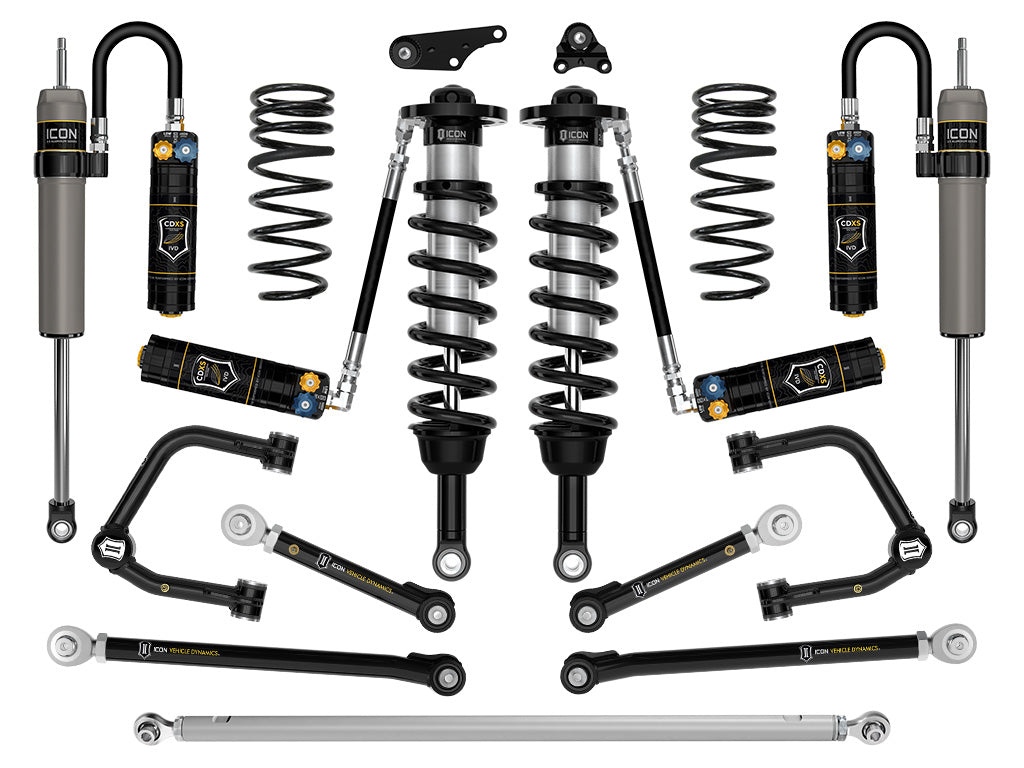 ICON 2024-2025 Toyota Tacoma 1.25-3" Lift, Stage 12 Suspension System, Tubular, Overland Rear Springs