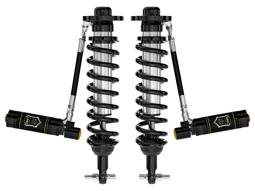 ICON 2021-2025 Ford F-150 4WD, 0-2.75" Lift, Front, V.S. 2.5 Series Coilovers, Remote Reservoir w/ CDEV, Pair