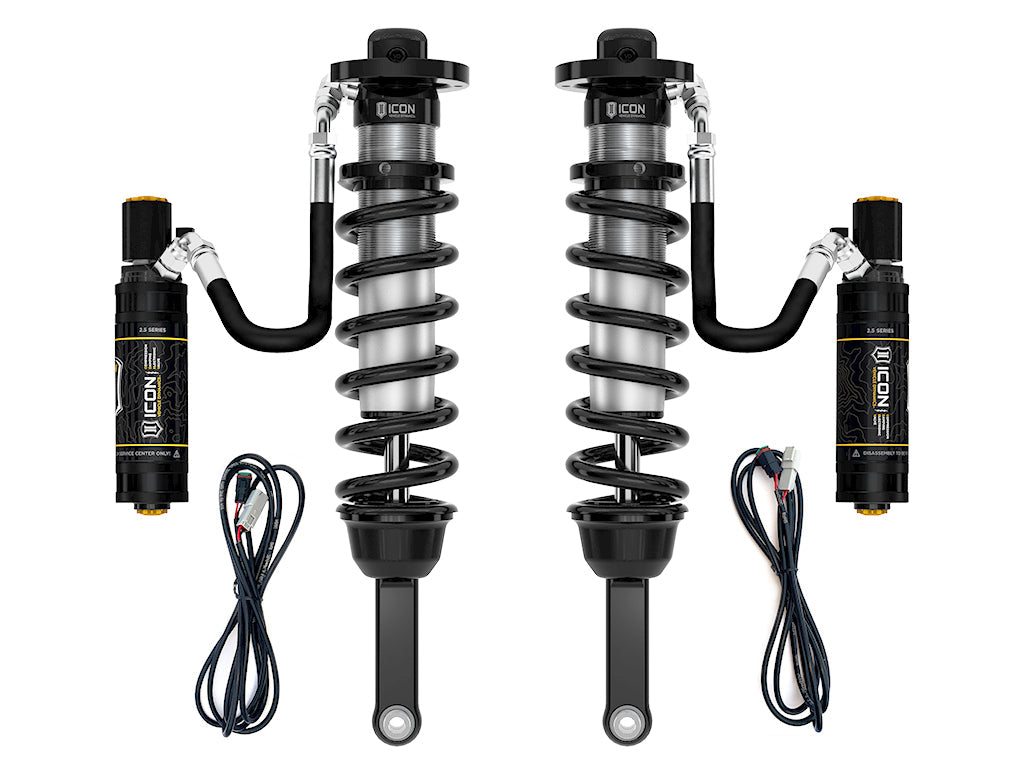 ICON 2005-2023 Toyota Tacoma, 0-3.5"/0-2.75" Lift, Front, V.S. 2.5 Series Coilover Kit, Extended Travel, Remote Reservoir w/ CDEV, Pair