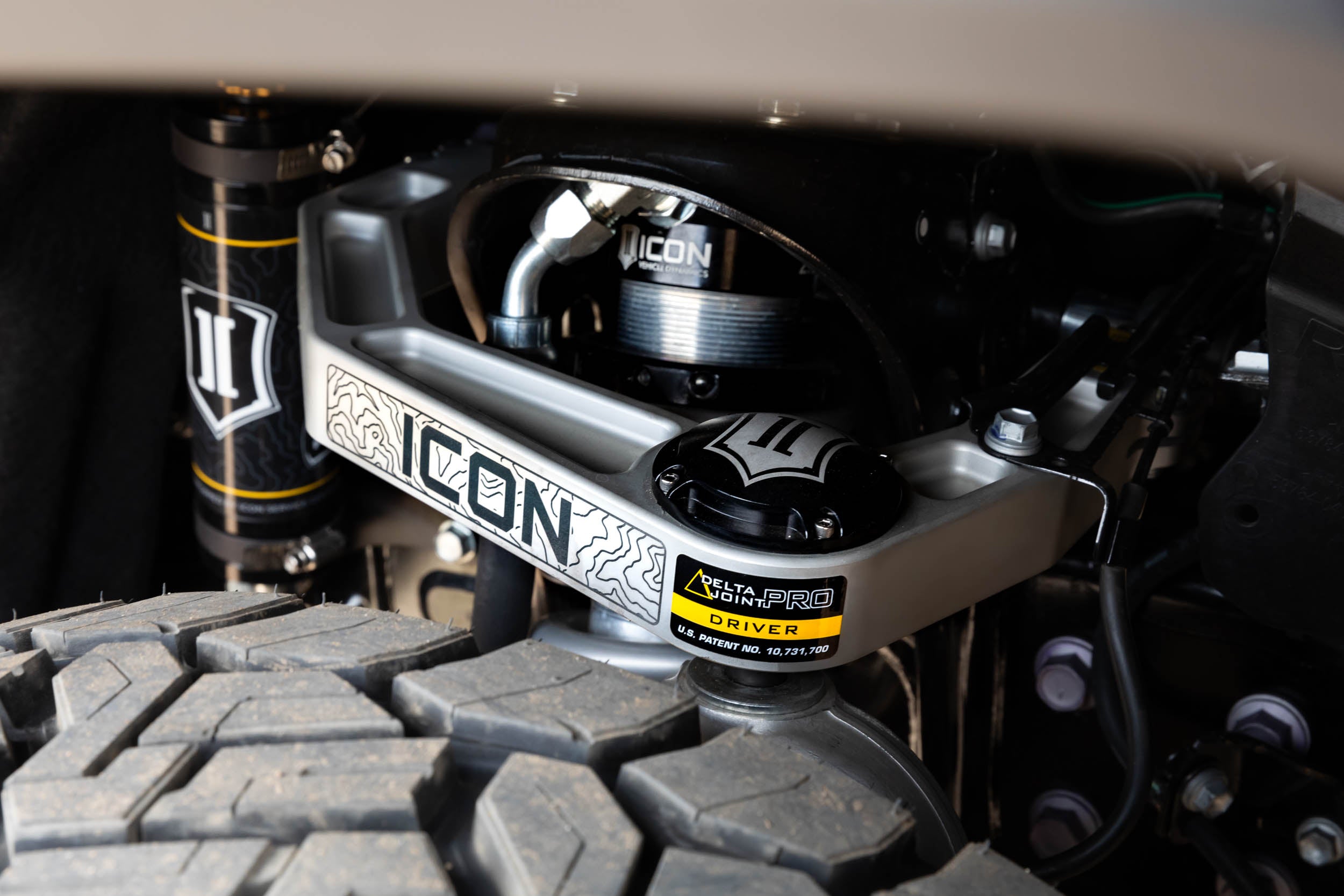 ICON 2024-2025 Toyota Tacoma/2024-2025 Toyota Land Cruiser 250 Series/2024-2026 Lexus GX550/2025-2026 Toyota 4Runner, Front, Billet Upper Control Arms w/ Delta Joint Pro