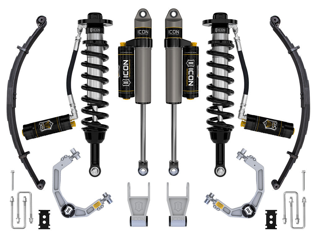 ICON 2021-2025 Ford F-150 Tremor, 2.5-3" Lift, Stage 4 Suspension System, Billet, CDCV, w/ Leaf Packs