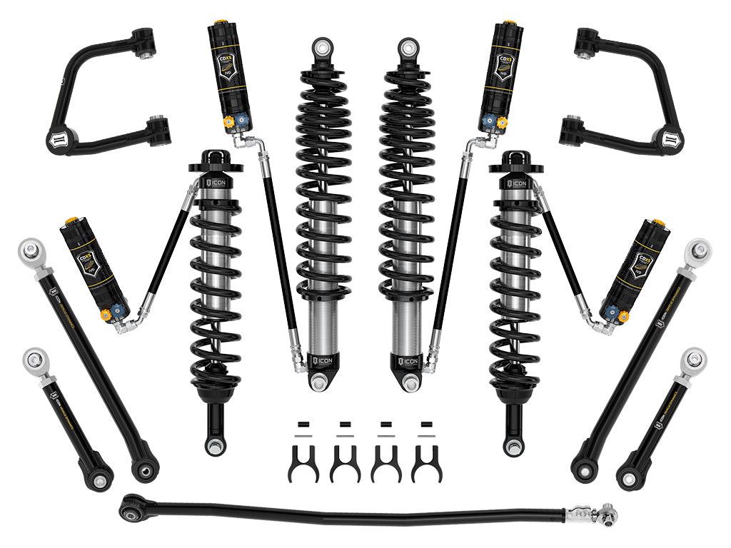 ICON 2021-2026 Ford Bronco, Sasquatch, 2-3" Lift, Stage 7 Suspension System, CDXS, Tubular, Heavy Rate Rear Springs