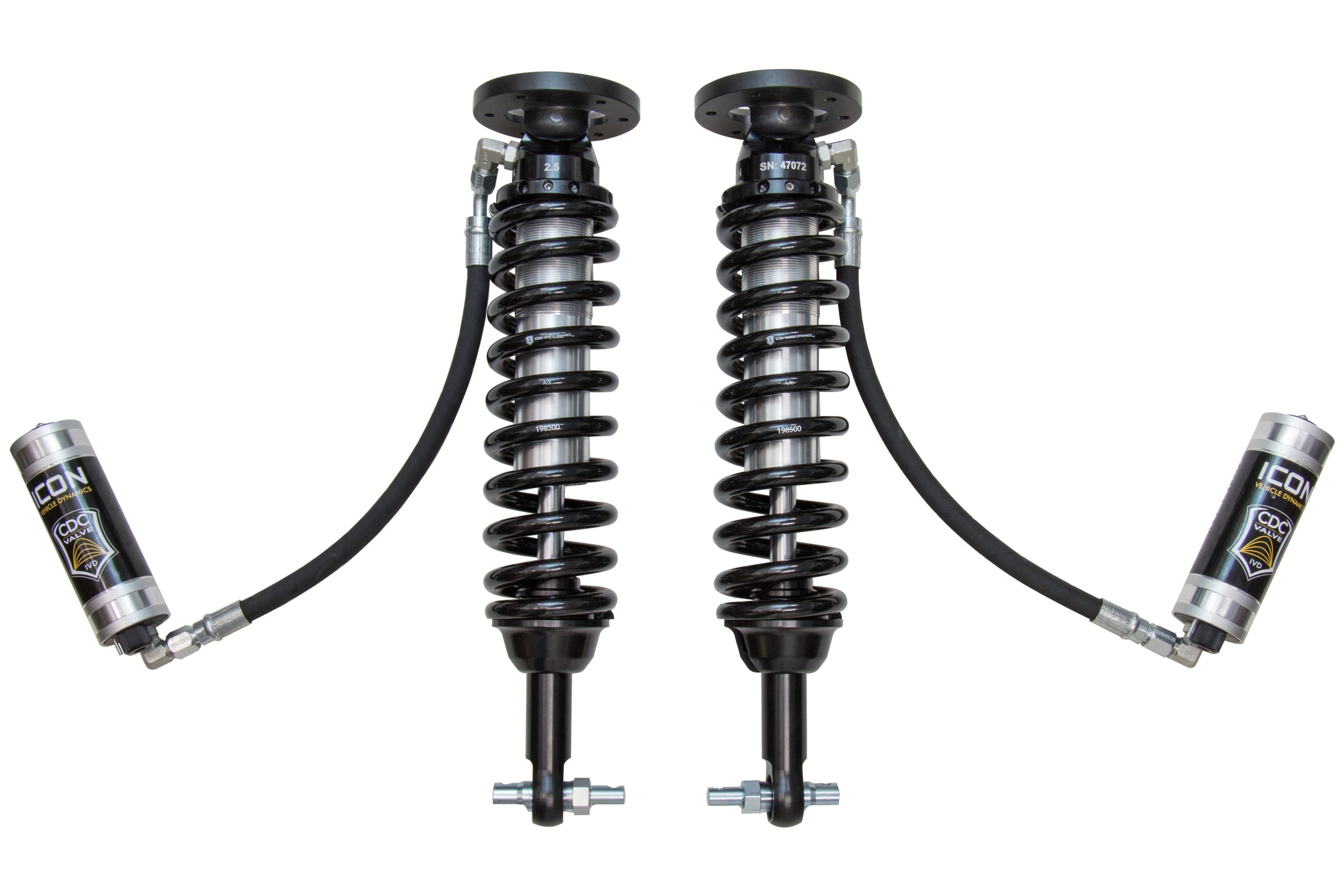 ICON 2014 Ford F-150 2WD, 1.75-2.63” Lift, Front, V.S. 2.5 Series Coilover Kit, Remote Reservoir w/ CDCV