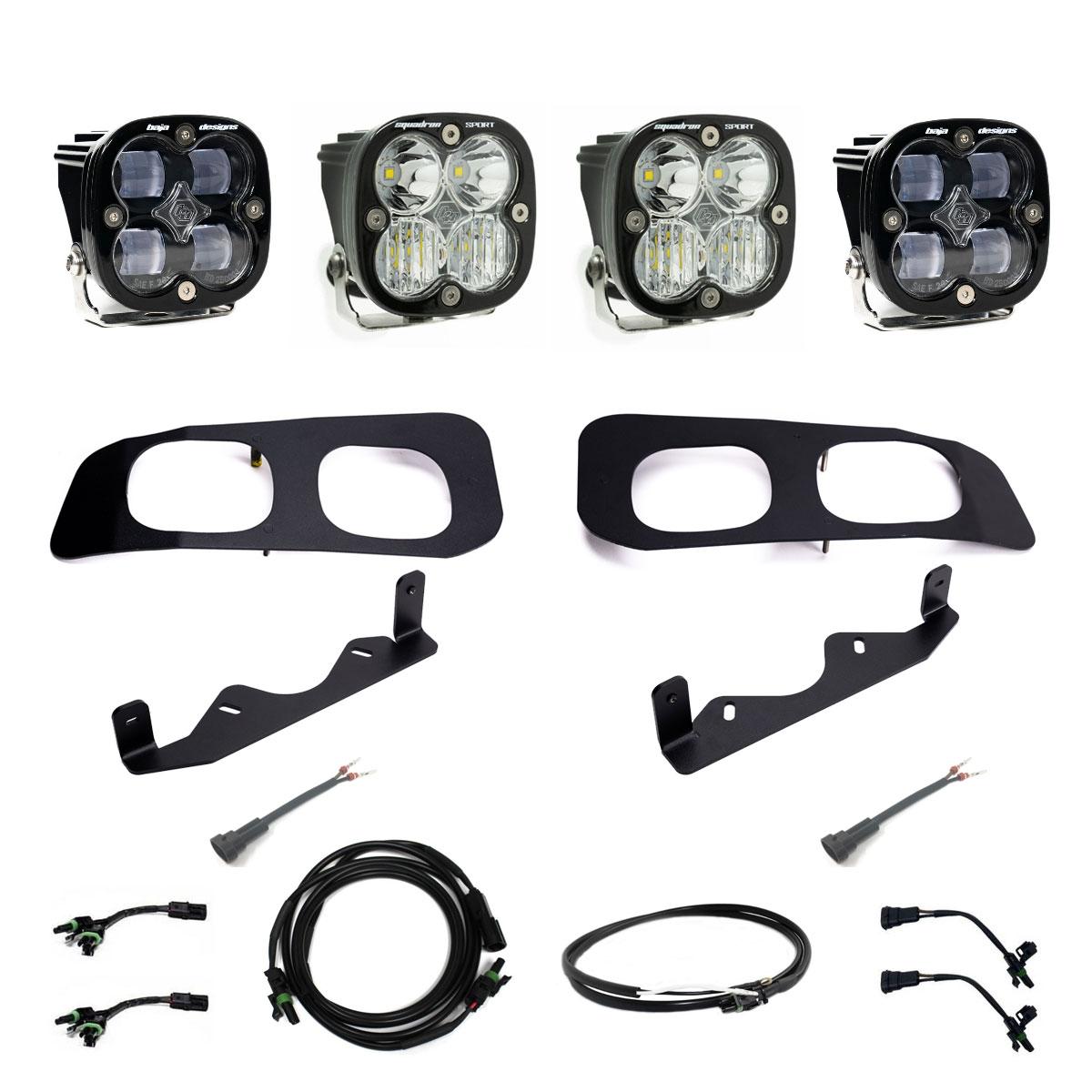 Ford Squadron SAE/Squadron Sport Dual Fog Pocket Light Kit - Ford 2023-2026 F-250/350 Super Duty