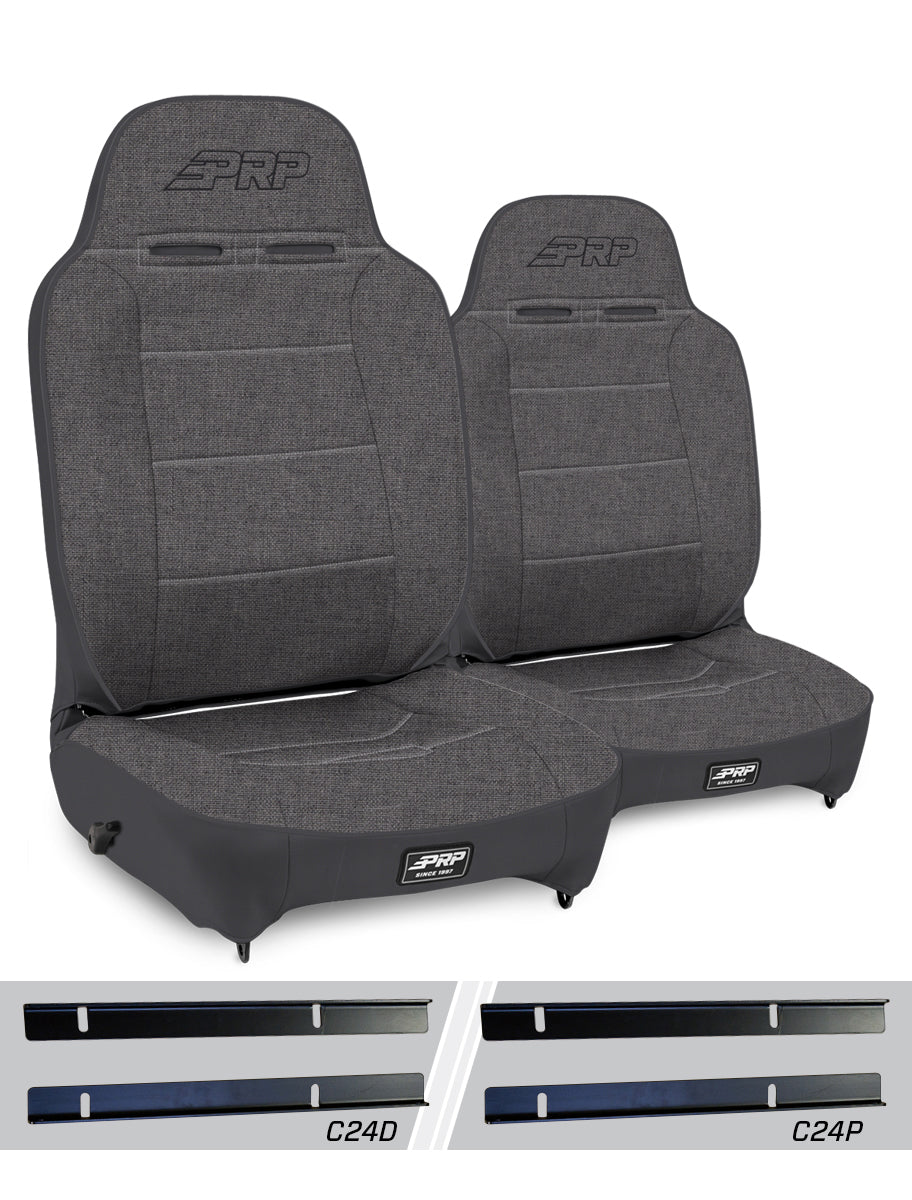 Enduro High Back Reclining Suspension Seats Kit for 03-06 Jeep Wrangler TJ (Pair)