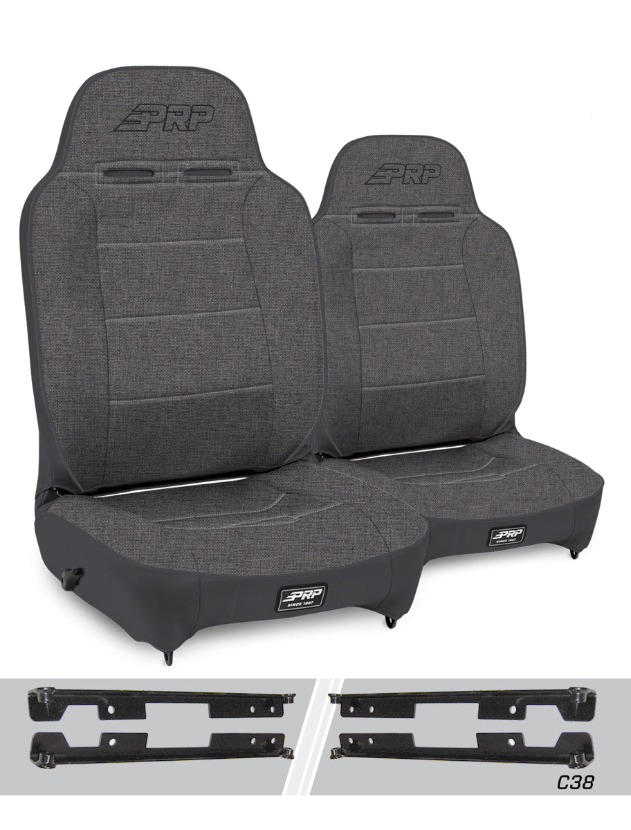 Enduro High Back Reclining Suspension Seats Kit for Jeep Wrangler JK/JKU (Pair)