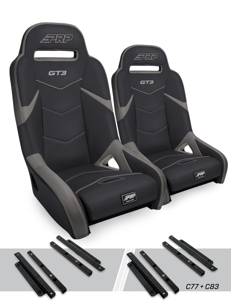 GT3 Suspension Seats Kit for Polaris General, RZR S 900, 900 Trail, Trail, XP 1000, Turbo, Turbo S (Pair)
