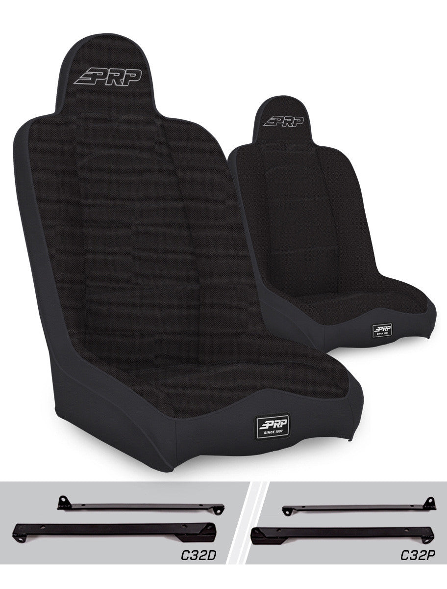 Daily Driver High Back Suspension Seats Kit for Jeep Wrangler CJ7/YJ (Pair)