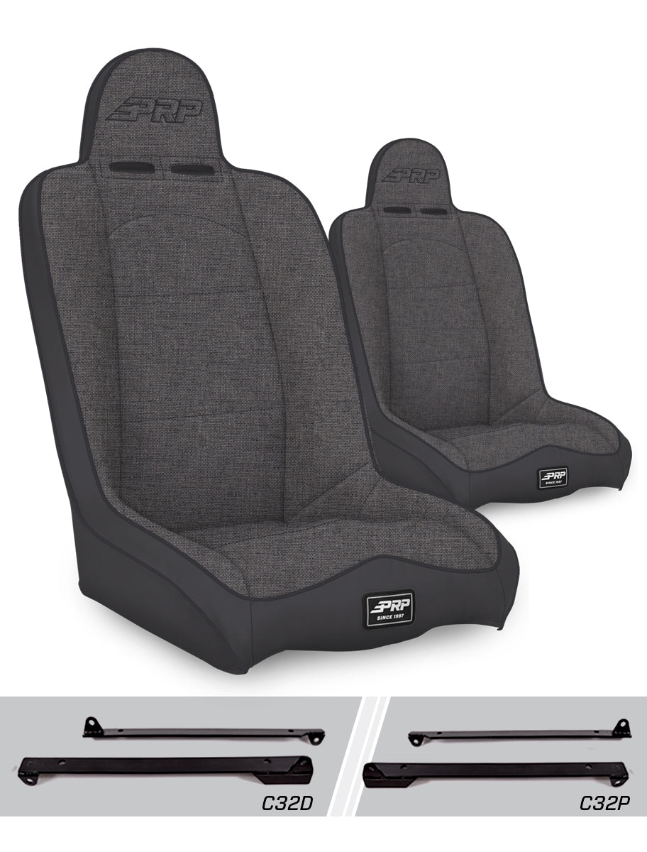 Daily Driver High Back Suspension Seats Kit for Jeep Wrangler CJ7/YJ (Pair)