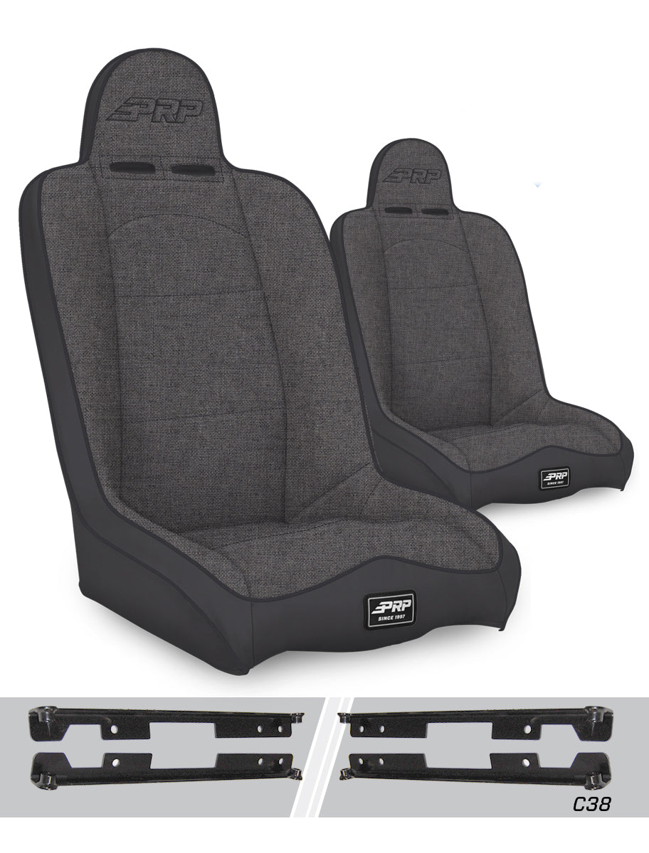 Daily Driver High Back Suspension Seats Kit for Jeep Wrangler JK/JKU (Pair)