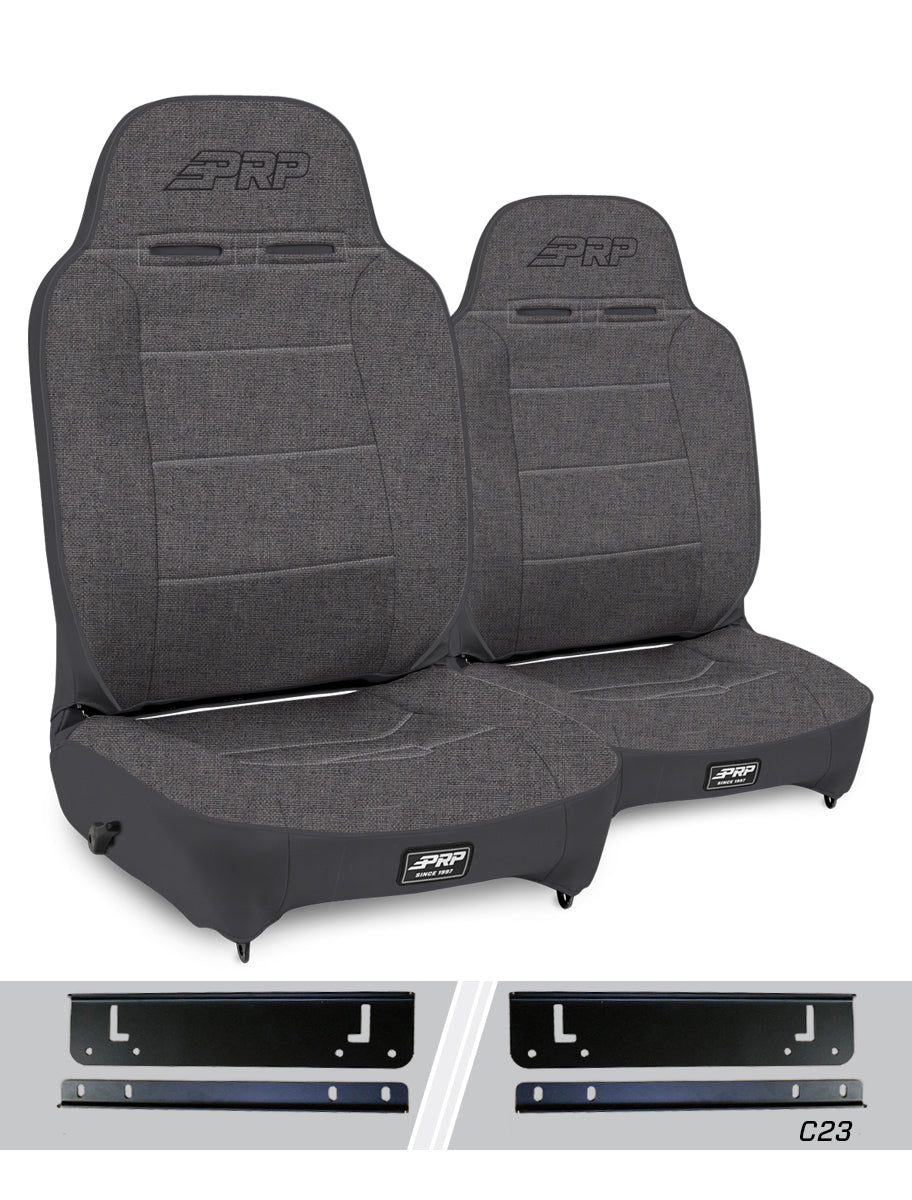 Enduro High Back Reclining Suspension Seats Kit for 97-02 Jeep Wrangler TJ (Pair)