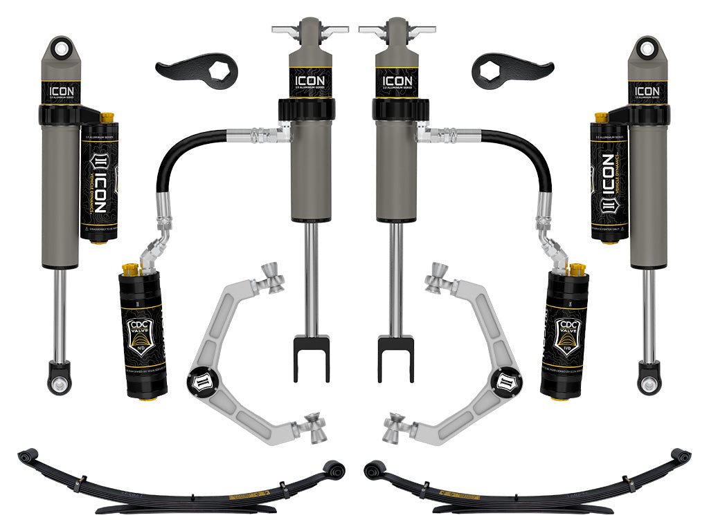 ICON 2020-2026 Chevrolet Silverado/GMC Sierra 2500/3500 HD, 2-3.5" Lift, Stage 4 Suspension System, Billet, w/ Leaf Packs