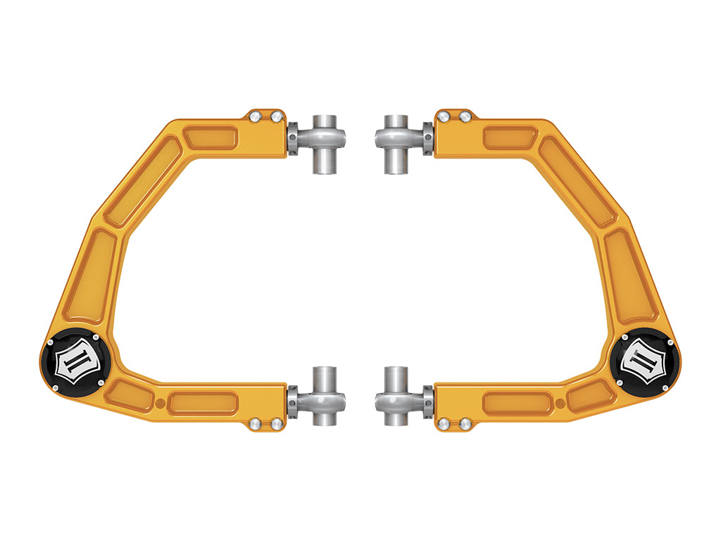 ICON 2024-2026 Toyota Tacoma/2024-2025 Toyota Land Cruiser 250 Series/2024-2026 Lexus GX550/2025-2026 Toyota 4Runner, Front, Billet Upper Control Arms w/ Delta Joint Pro, Gold Anodizing