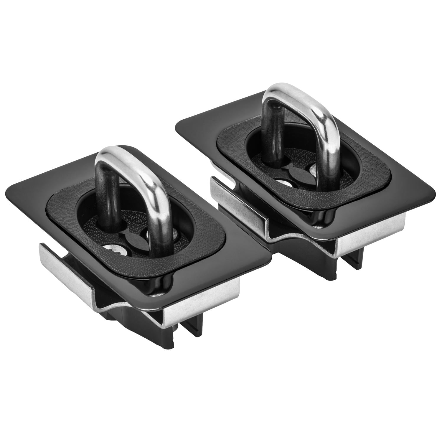 Gunmetal Flush Fit Retractable Tie-Down Anchors - 1995+ Dodge RAM, 2014-2019 Toyota Tundra CrewMax, 2022+ Hyundai Santa Cruz