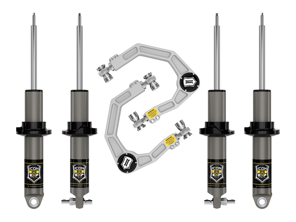 ICON 2021-2026 Ford Bronco, HOSS 2.0 Package, 0-2" Lift, Stage 2 Suspension System, Billet