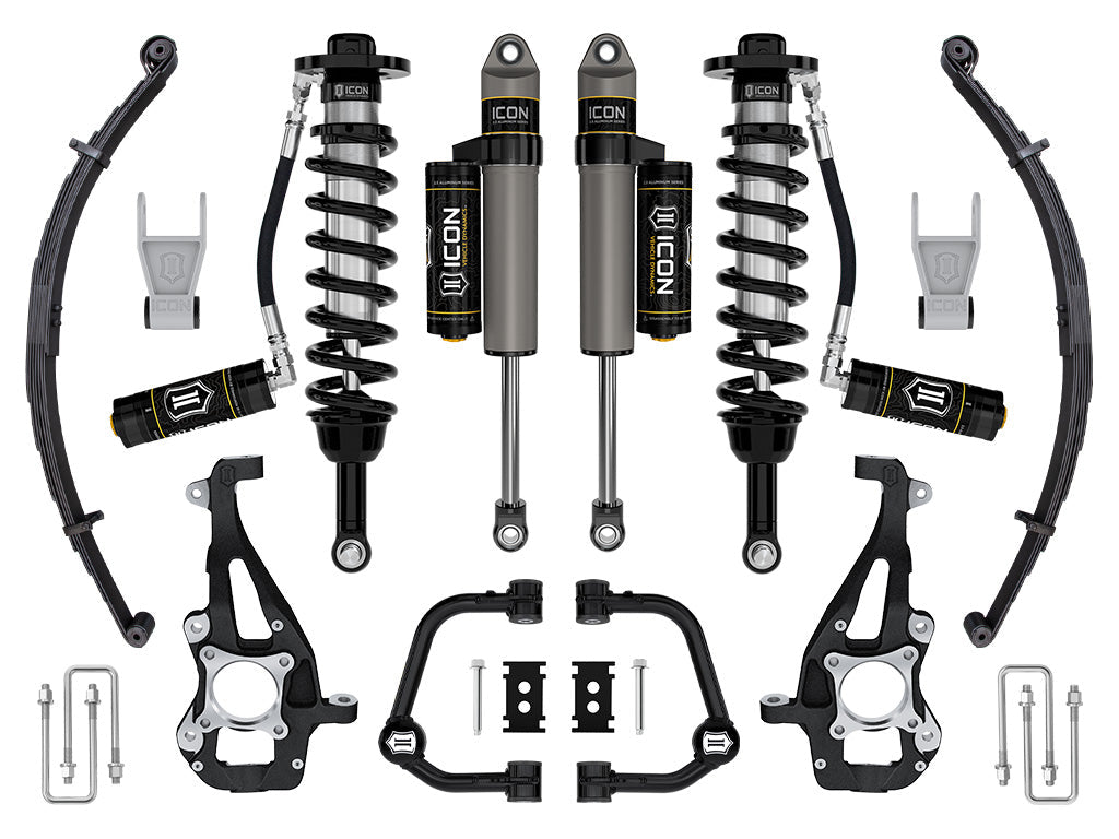 ICON 2021-2025 Ford F-150 4WD, 3.5-4.5" Lift, Stage 3 Suspension System, Tubular, w/ Leaf Packs