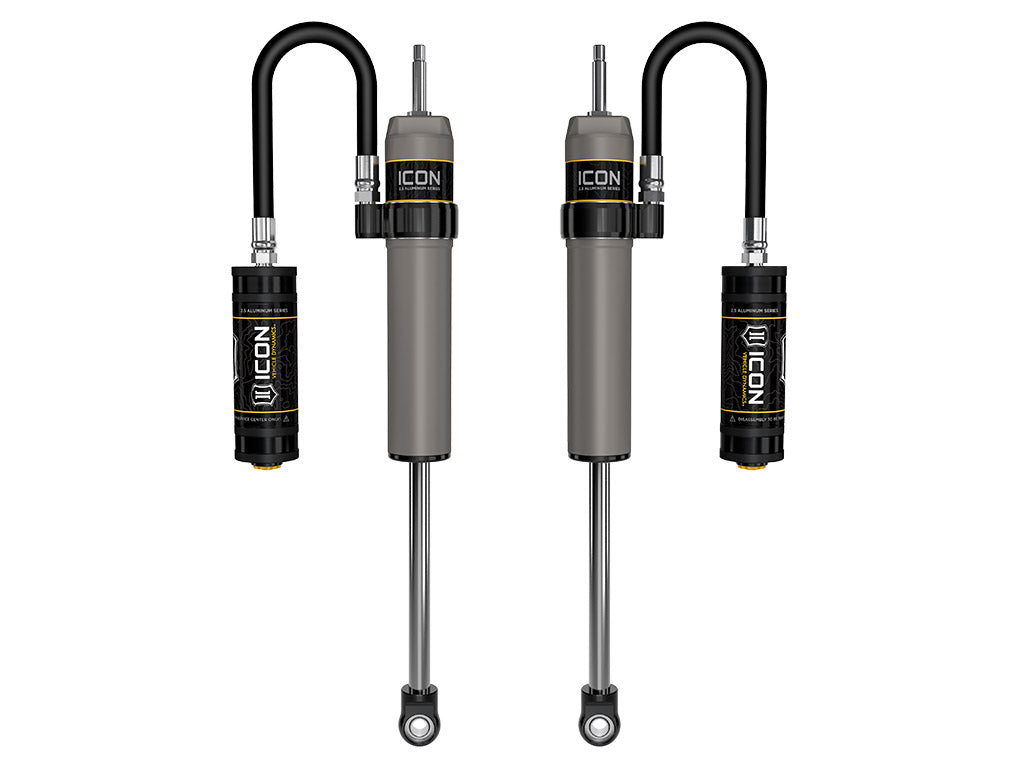 ICON 2005-2025 Ford Super Duty 4WD, 0-2.5” Lift, Front, V.S. 2.5 Aluminum Series Shock Absorbers, Remote Reservoir, Pair