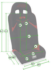 GT4 Fold Flat Rear Suspension Seats (Custom) for Polaris RZR PRO XP4, PRO R4, PRO S4, Turbo R4 (Pair)