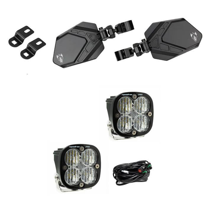 Cuero Pro Mirrors/Squadron Pro Light Kit - Chupacabra offroad x Baja Designs Collab