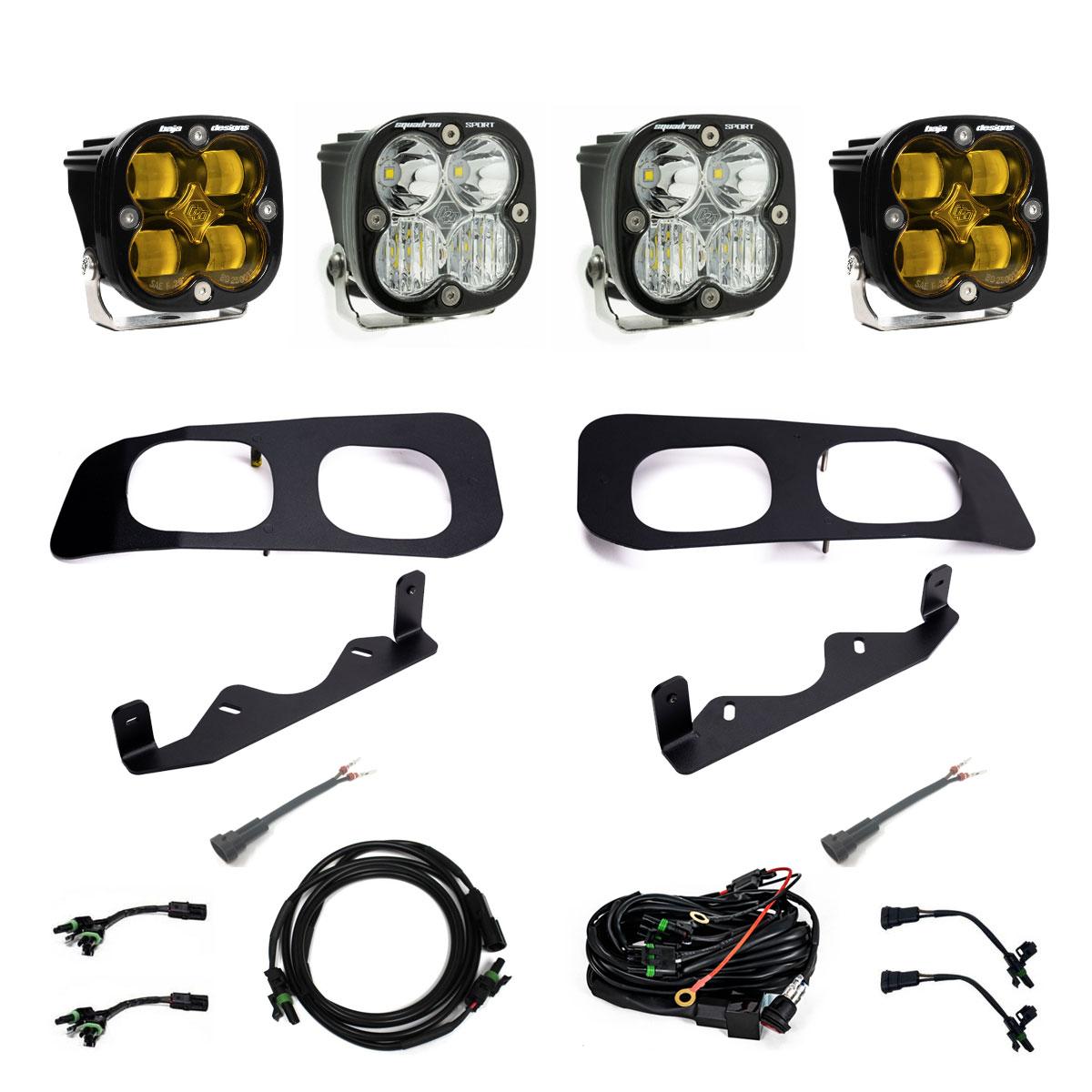 Squadron SAE/Sport Fog Pocket Kit 2023-On Ford F-250/350 Super Duty SAE Fog Baja Amber Toggle Wiring
