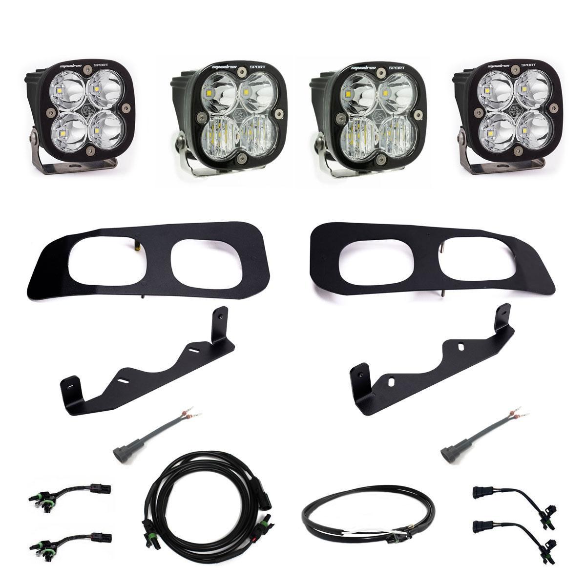 Ford Super Duty 2023-On Dual Sportsman Fog Pocket Upfitter Kit Baja Designs