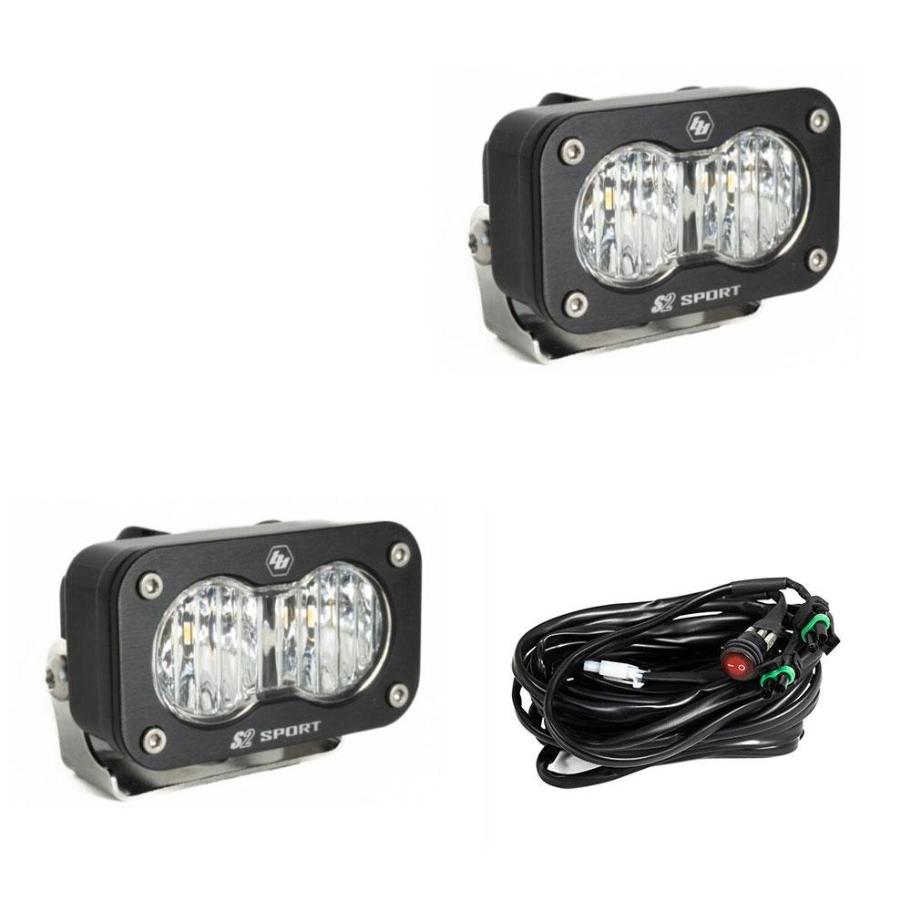 LED Work Light Clear Lens Spot Pattern Pair S2 Sport Baja Designs