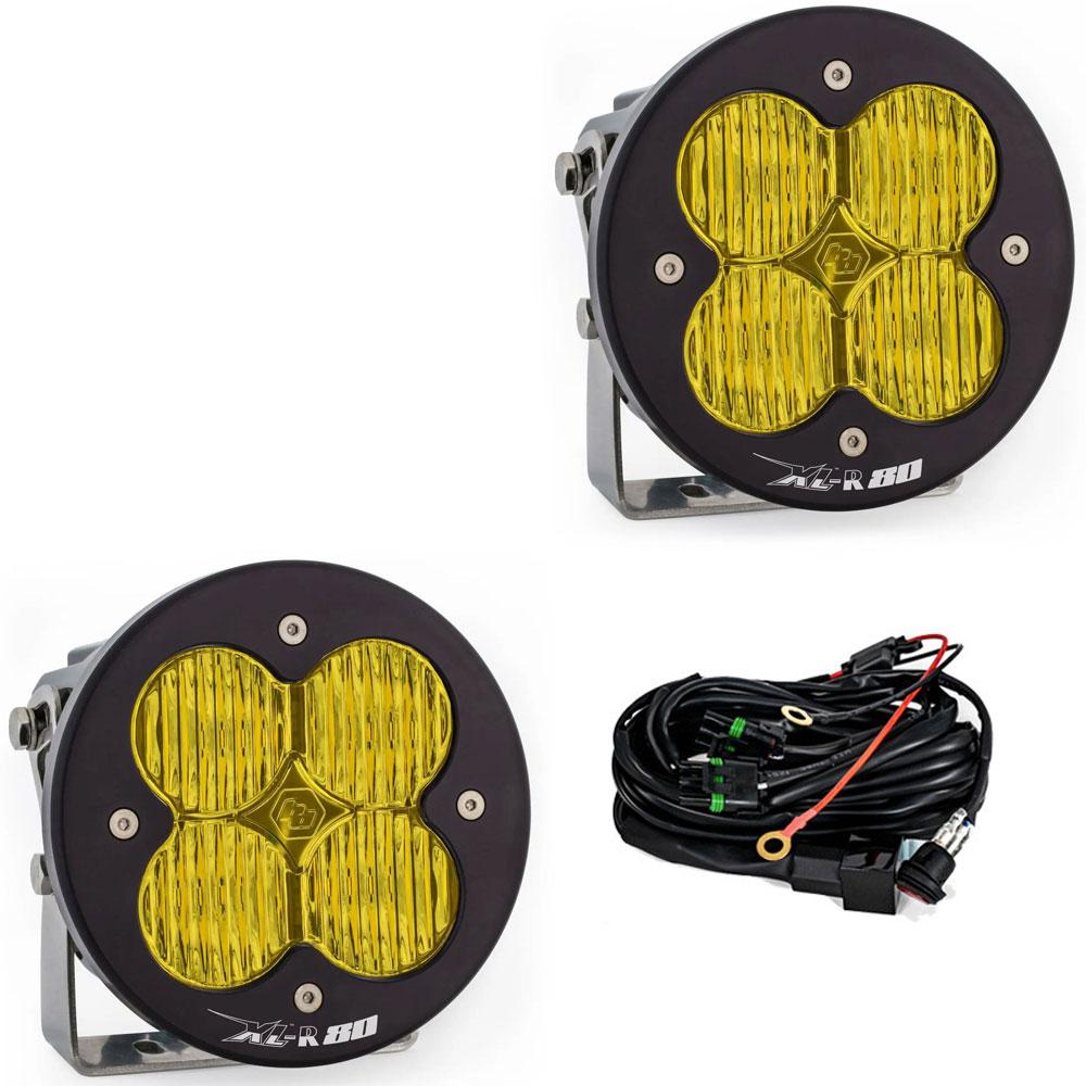 LED Light Pods Baja Amber Lens Driving Combo Pattern Pair XL R 80 Series Baja Designs