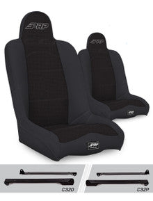 Daily Driver High Back Suspension Seats Kit for Jeep Wrangler CJ7/YJ (Pair)