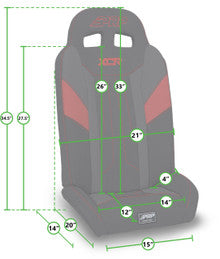 XCR Fold Flat Rear Suspension Seats (Pair) (Custom) for Polaris RZR PRO XP4, Polaris RZR PRO R4, Polaris RZR Turbo R4