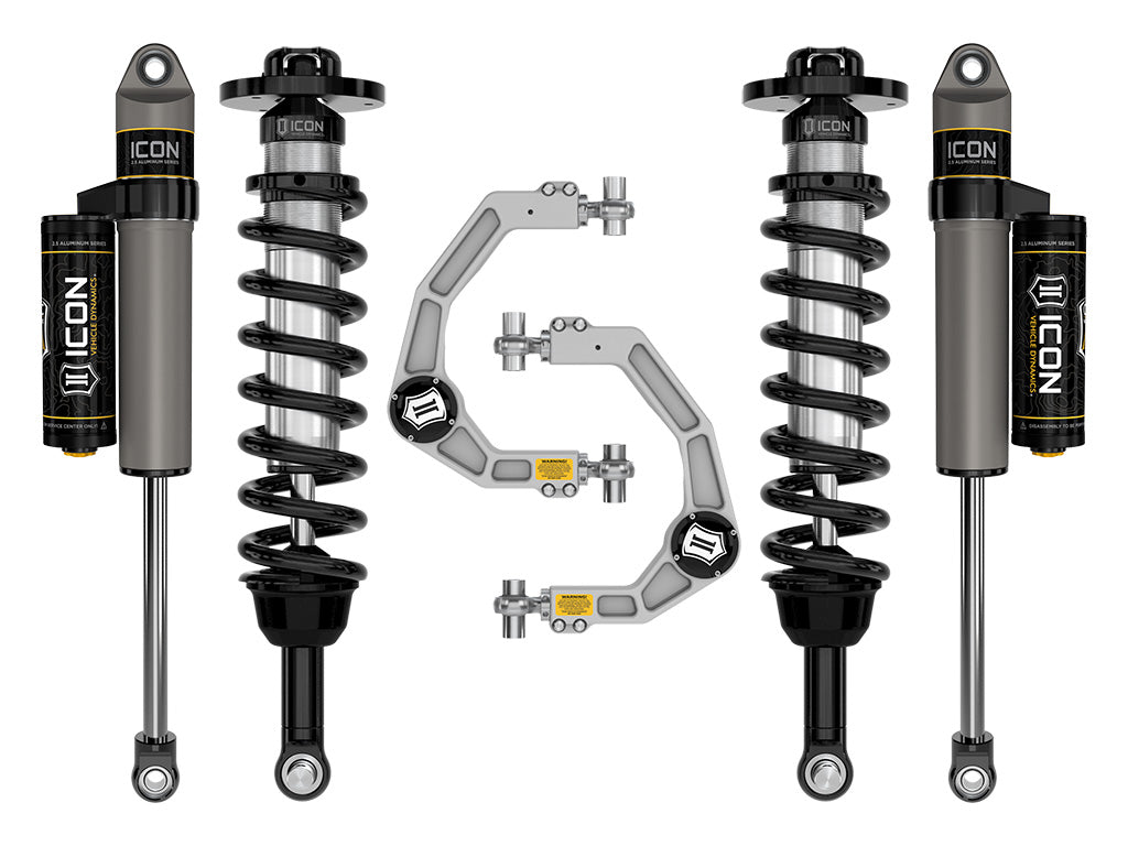 ICON 2021-2025 Ford F-150 4WD, 2.75-3.5" Lift, Stage 2 Suspension System, Billet