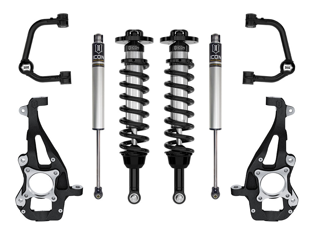 ICON 2021-2025 Ford F-150 4WD, 3.5-4.5" Lift, Stage 1 Suspension System, Tubular