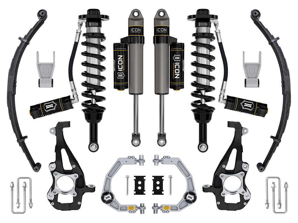 ICON 2021-2025 Ford F-150 4WD, 3.5-4.5" Lift, Stage 3 Suspension System, Billet, w/ Leaf Packs