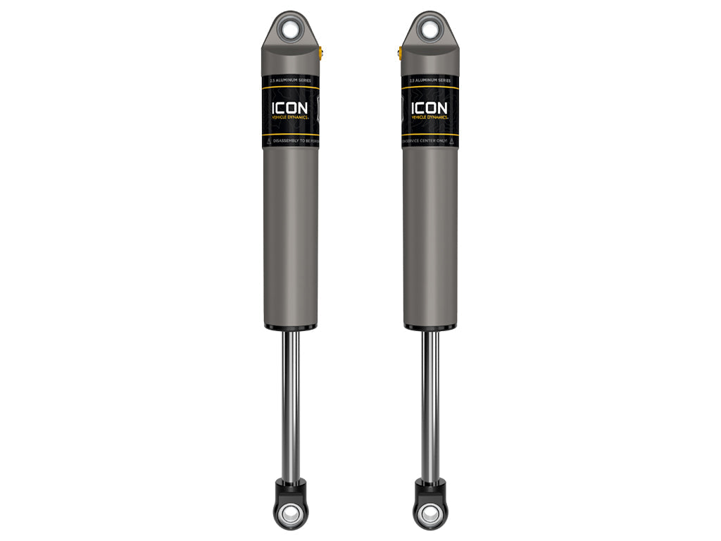 ICON 1999-2025 Ford F-250/F-350 Super Duty, 3-6” Lift, Rear, V.S. 2.5 Aluminum Series Shock Absorbers, Internal Reservoir, Pair
