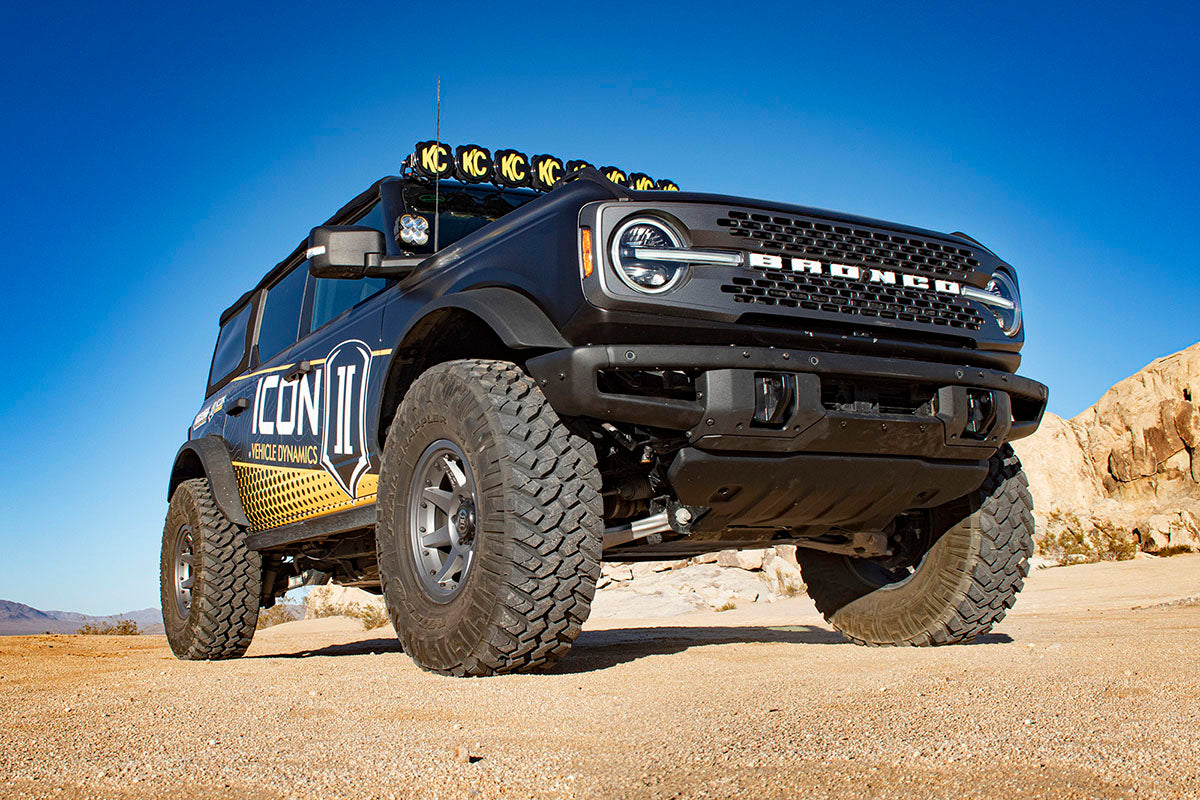 ICON 2021-2026 Ford Bronco, Sasquatch, 2-3" Lift, Stage 6 Suspension System, CDXS, Tubular, Heavy Rate Rear Springs