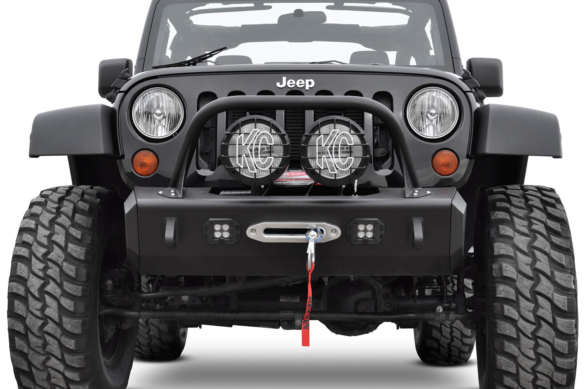 2007-2018 Jeep JK Modular Stealth Fighter Front Bumper Center w/Tow Hooks
