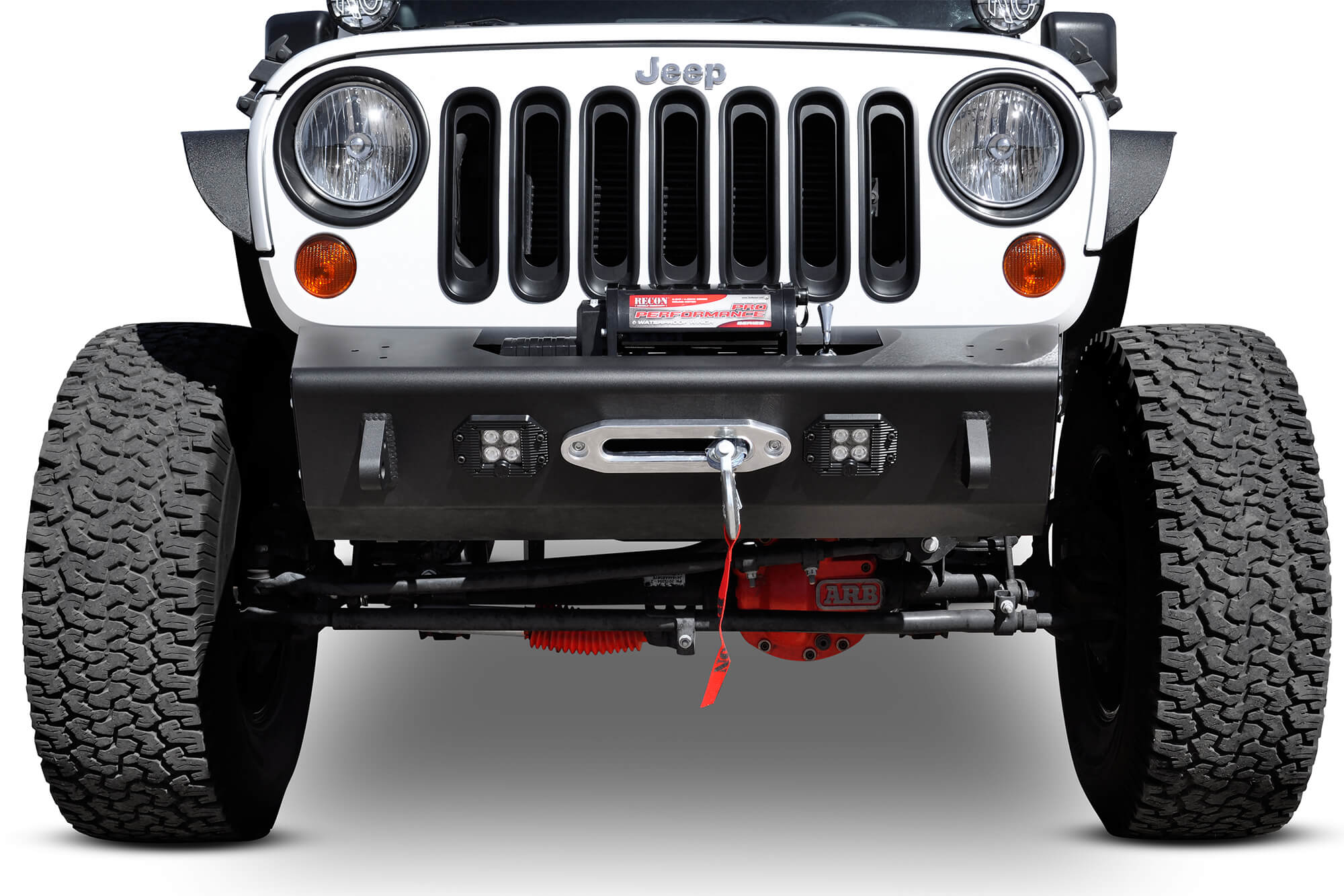 2007-2018 Jeep JK Modular Stealth Fighter Front Bumper Center w/Tow Hooks