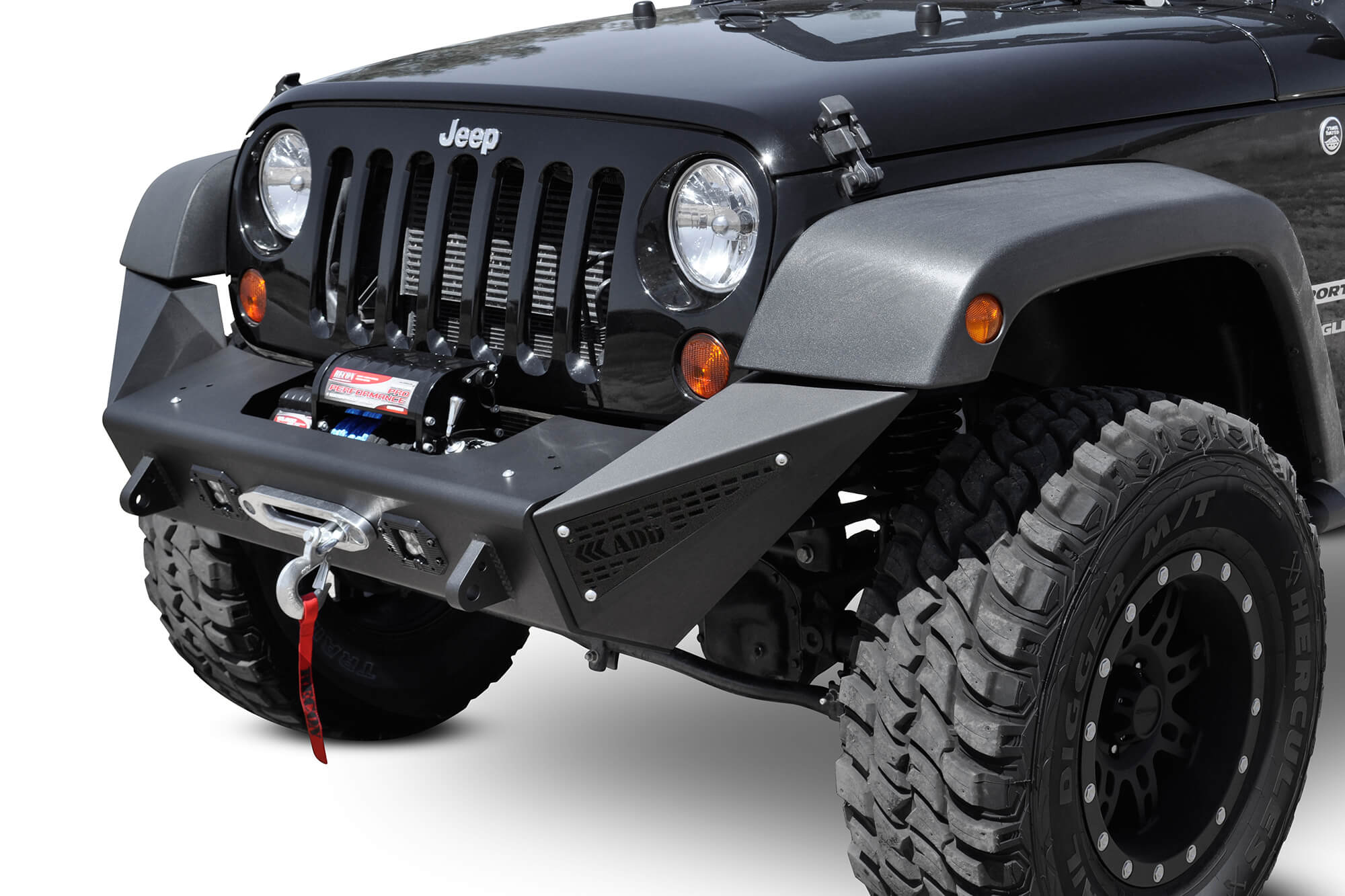 2007-2018 Jeep JK Modular Stealth Fighter Front Bumper Center w/Tow Hooks