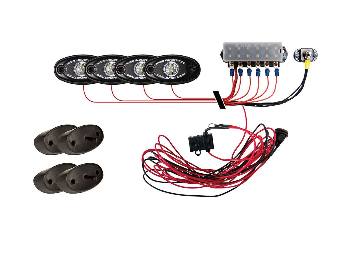 RIGID A-Series Rock Light Kit - 4 Lights (Red)