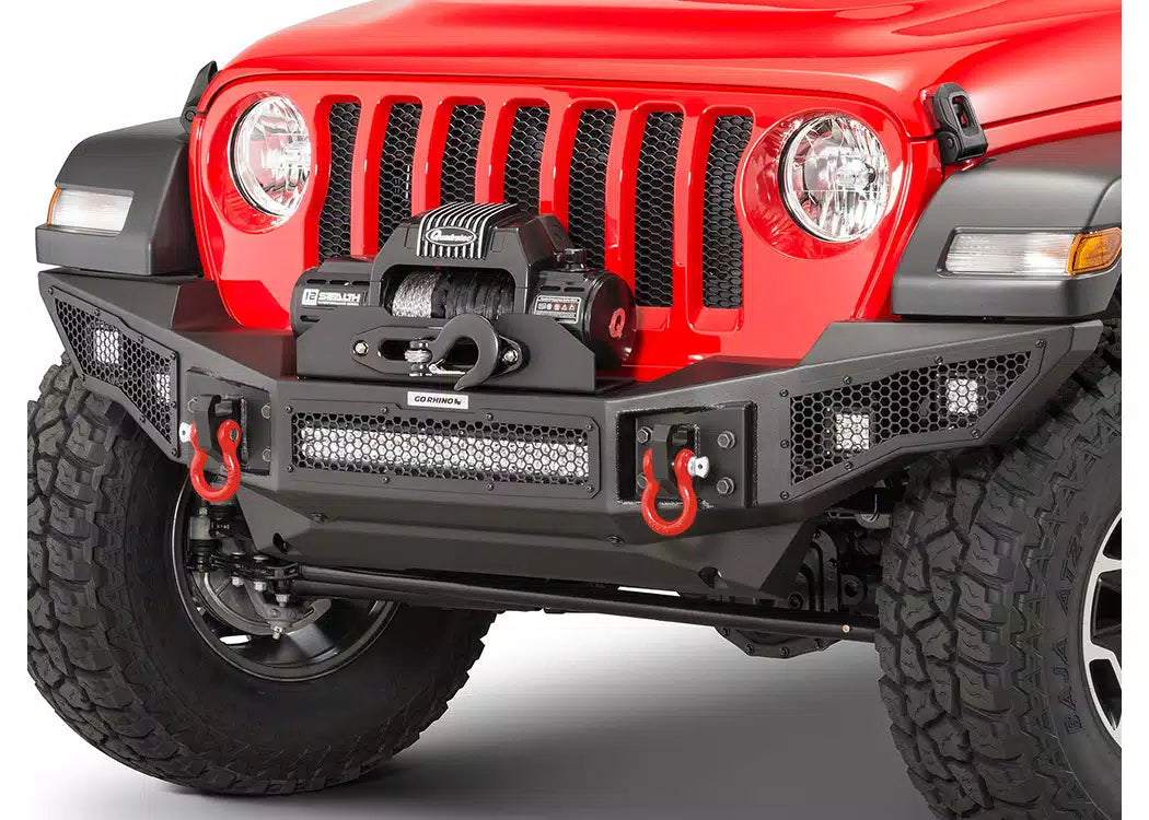 Go Rhino Rockline Full-Width Front Winch Bumper - 2007-2026 Jeep Gladiator, Jeep Wrangler JL +1 more