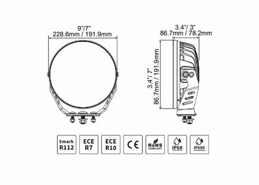 RealTruck Xplor Blackout Series 9" Maxround LED Light — view 5