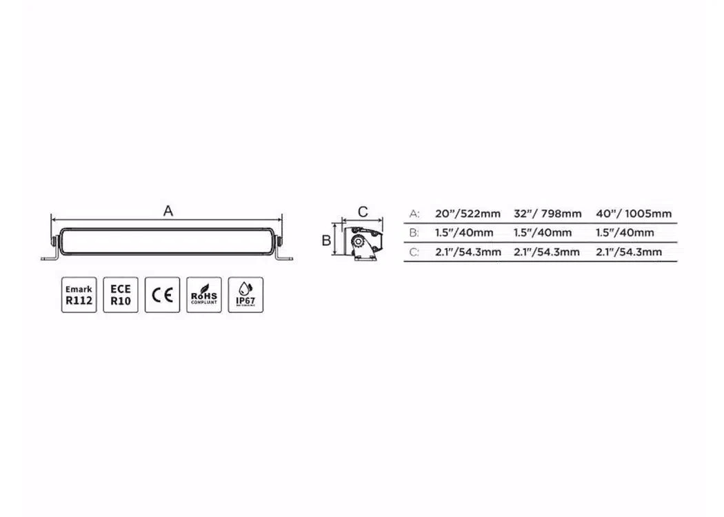 RealTruck Xplor Blackout Series 20" Single Row LED Light Bar — view 6