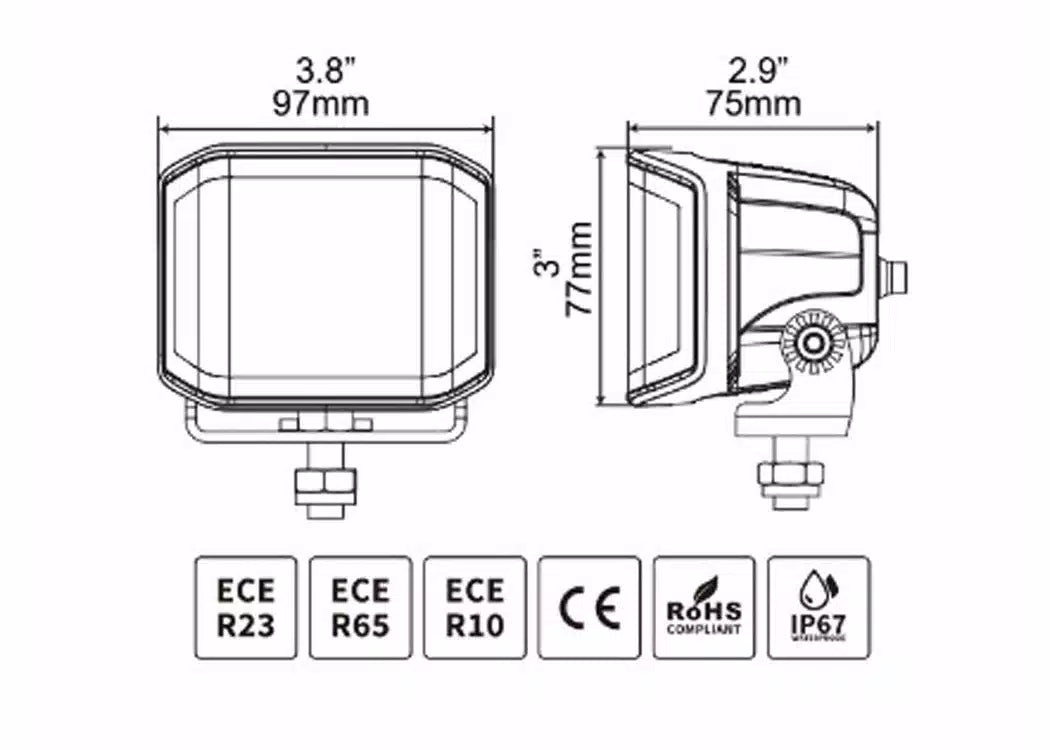 RealTruck Xplor Blackout Series Sideline LED Light with Amber Accent — view 6
