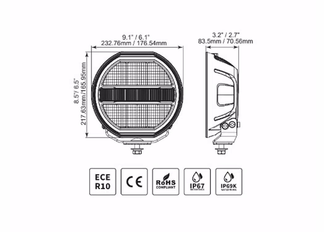 RealTruck Xplor Blackout Series Maxline Hi/Low LED Round Light — view 5