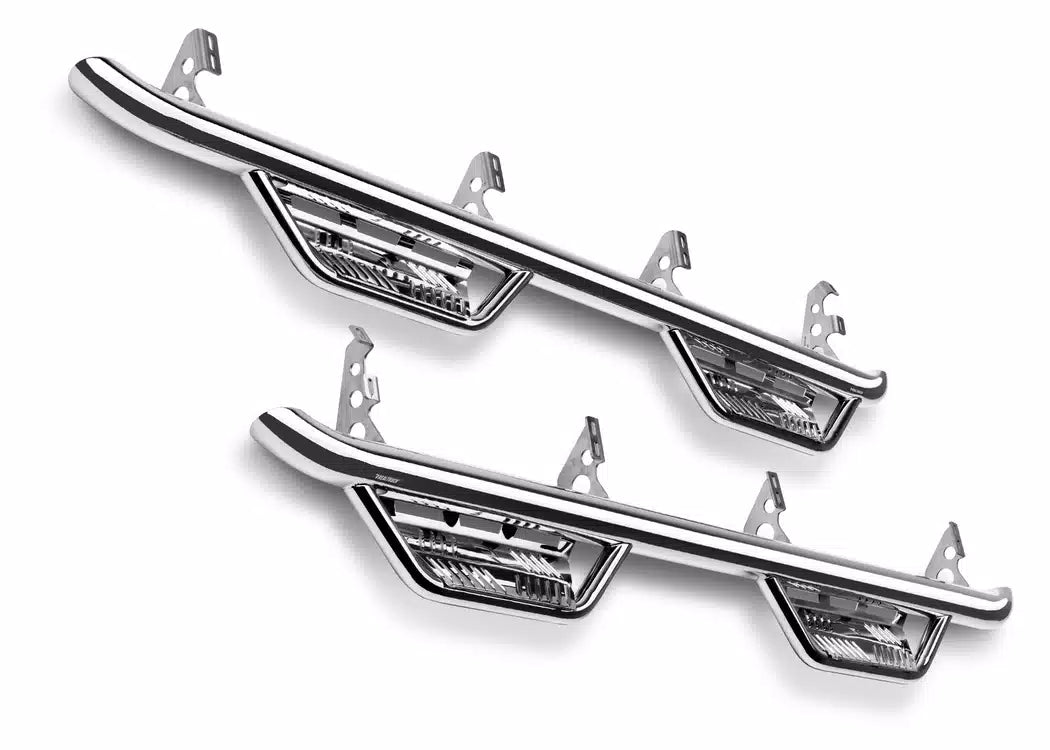 N-Fab Stainless Steel Cab Length Podium Steps - 2005-2021 Nissan Frontier