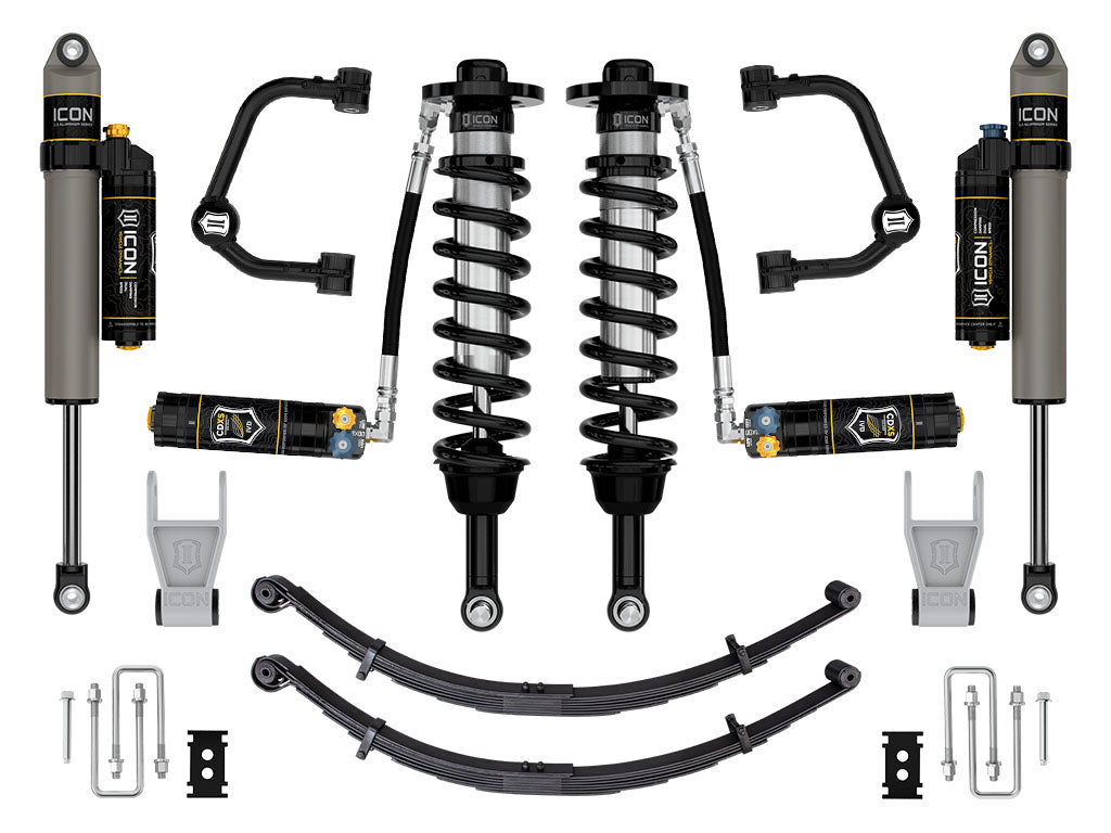 ICON 2021-2025 Ford F-150 Tremor, 2.5-3" Lift, Stage 4 Suspension System, Tubular, CDXS, w/ Leaf Packs