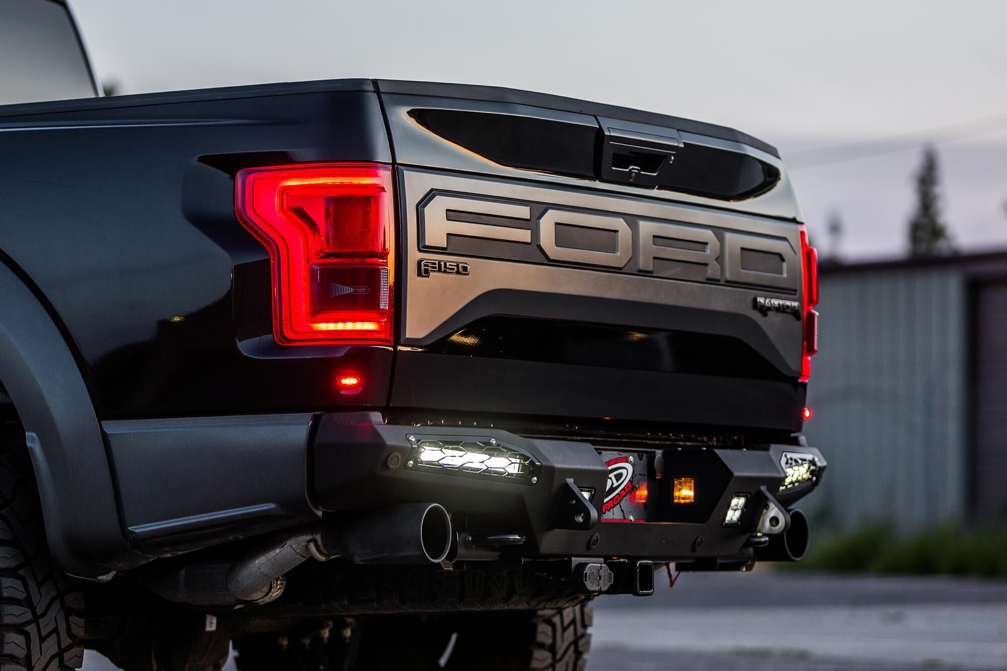 2017-2020 Ford Raptor HoneyBadger Rear Bumper (10" Lights)