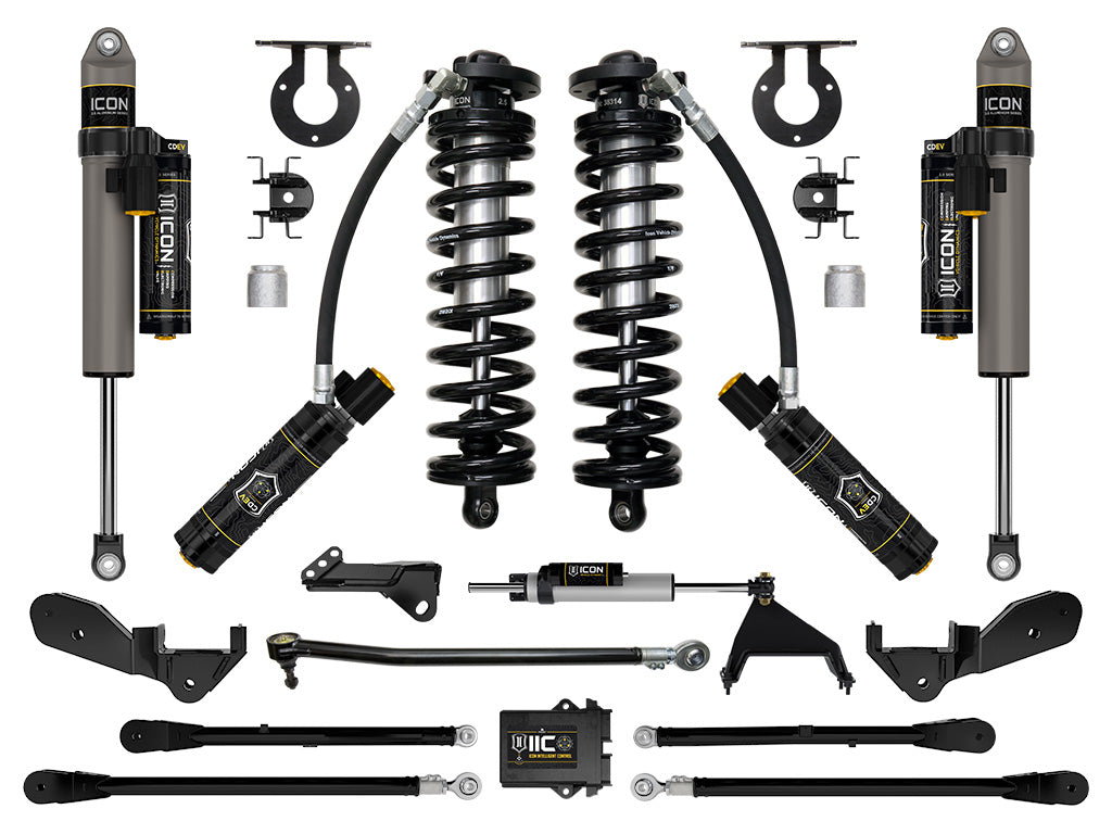 ICON 2023-2025 Ford F-250/F-350 Super Duty 4WD, 2.5-3" Lift, Stage 6 Coilover Conversion System with 4-Link
